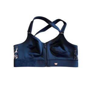 Shefit Luxe 110003 Ultimate Sports Bra Black Rose Gold Marble High Impact Zip